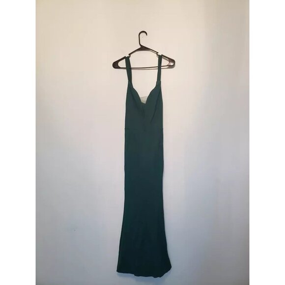 Grace Karin Dresses & Skirts - Grace Karin Womens 2XL Dress Green Sweetheart Sheer V Neck Cross Straps Midi NWT